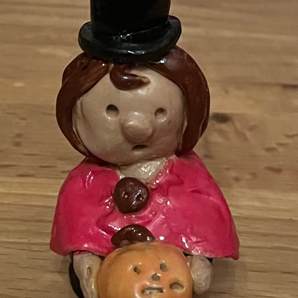 Ceri – Handmade Welsh Lady with Halloween Pumpkin