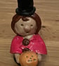 Ceri – Handmade Welsh Lady with Halloween Pumpkin