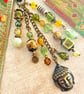 Peridot bag charm, August birthstone, boho-glam bag charm, letterbox gift