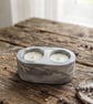 Black & White Marble Effect Eco-Resin Tealight Holders - Set of 3 - Image 3