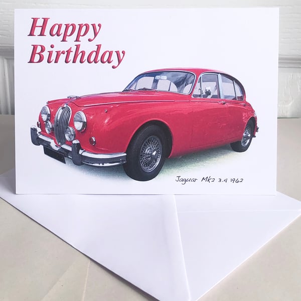 Jaguar Mk2 3.4 1962 (Red) - Birthday, Anniversary, Retirement or Plain