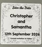 Signature Monochrome Bloom Save the Date Card, Handmade Envelope Wax Seal - Image 2
