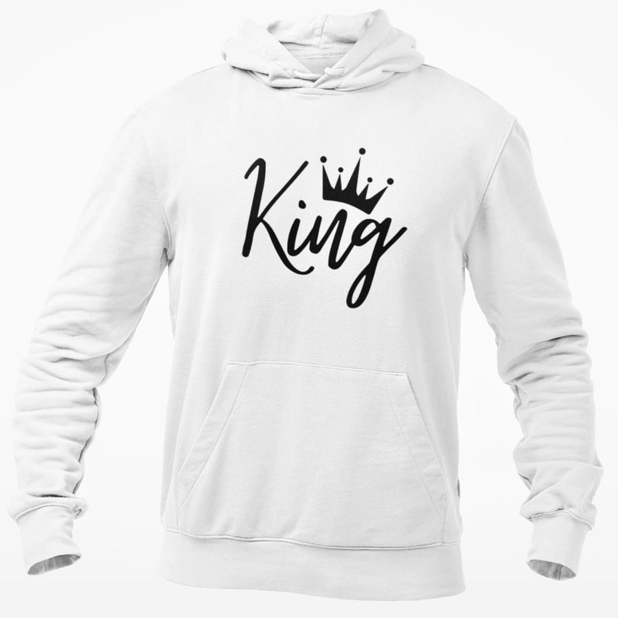 King Hoodie Hooded Sweatshirt Boyfriend Husband Valentines Anniversary Partner 