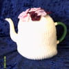 Extra Large Knitted Tea Cosy with Flowers
