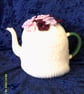 Extra Large Knitted Tea Cosy with Flowers - Image 1