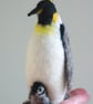 Needle Felted Emperor Penguin and Chick - Image 4