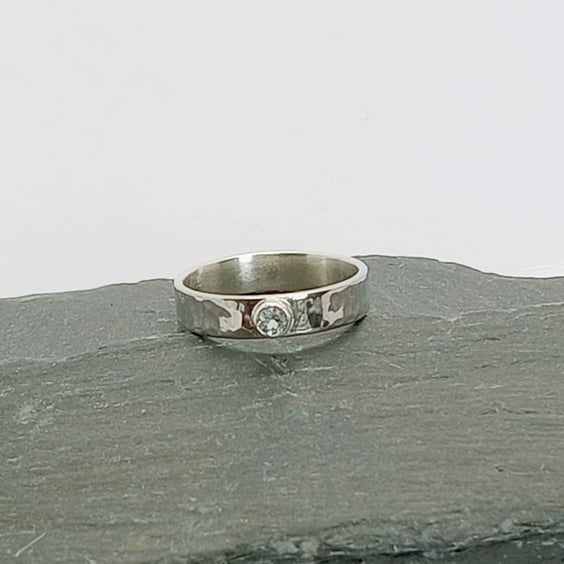 Topaz ring sterling silver November birthstone size L and half