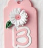 New baby girl birth congratulations card with quilled stork - Image 4