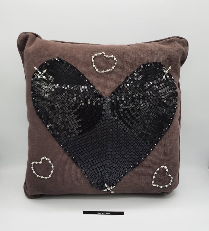 Hearts and Xxx Cushion cover maid-of-fabric. 