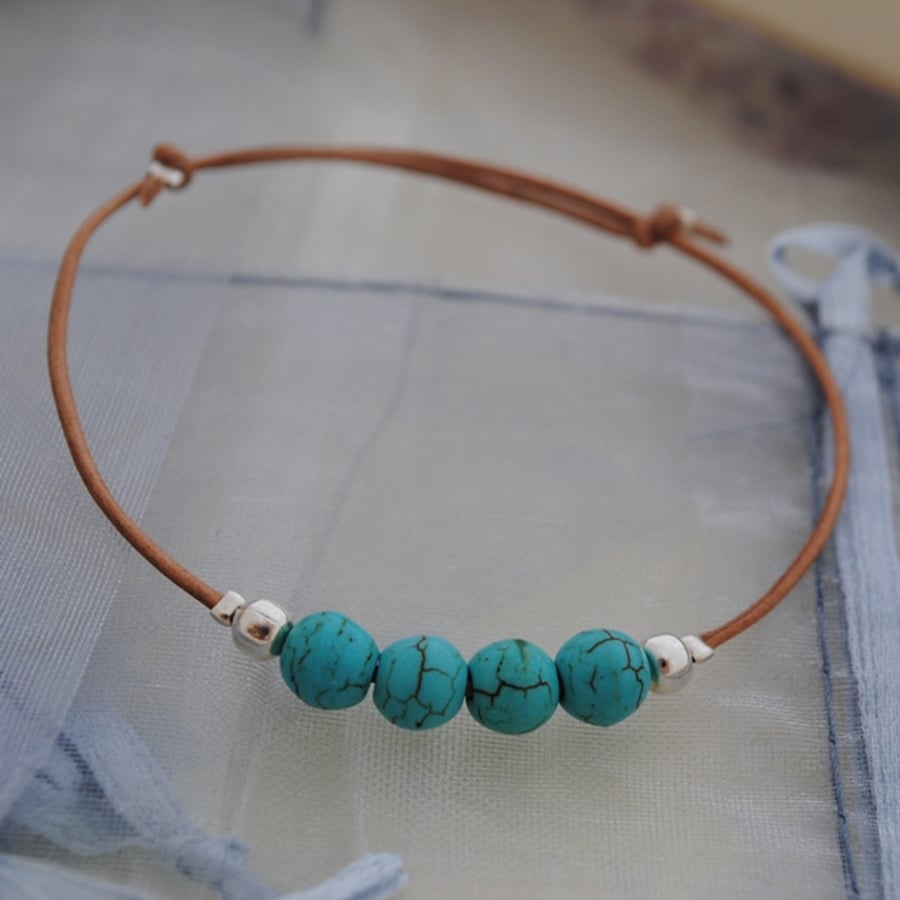 Friendship-Turquoise bead friendship bracelet