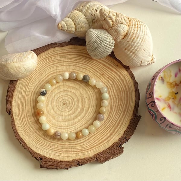 Sandstone Beaded Bracelet Handmade Natural Stone Jewelry