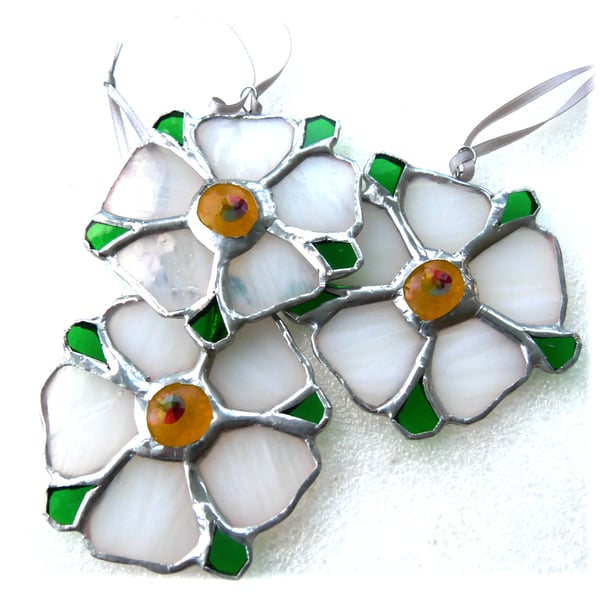 Yorkshire Rose Muni Suncatcher Decoration Stained Glass Handmade