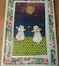 Quirky art, moongazer A5 lined hand decorated quirky hare journal ,notebook