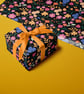 Colourful Florals on Black Wrapping Paper FSC 50x70cm 3 Sheets or Roll