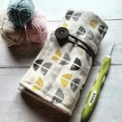 Geometry Print Crochet Hook Roll