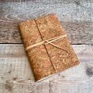 A6 Cork Journal in Natural Cork with Golden Swirl