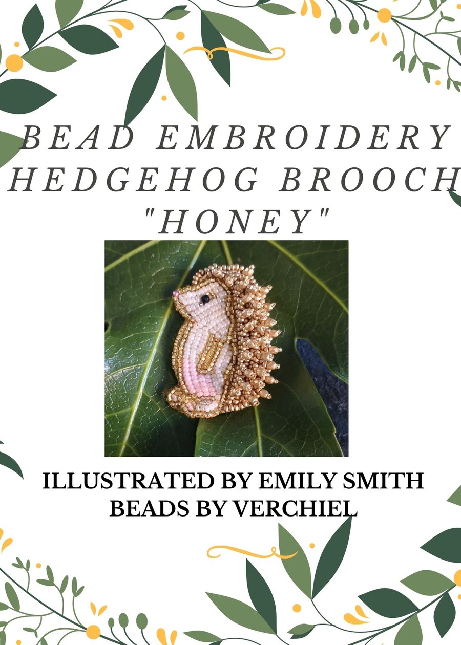 Bead Embroidery Hedgehog Brooch Kit Honey