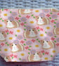 Pink Guinea Pig Flowers Make Up Bag or Large Pencil Case.