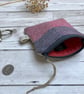 Hand Woven Wool Tweed and Scottish Linen Coin Purse, Credit Card Purse - Image 1