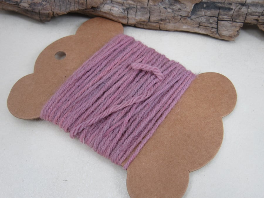 Hand Dyed Natural Dye Berry Pink Pure Wool Tapestry Thread