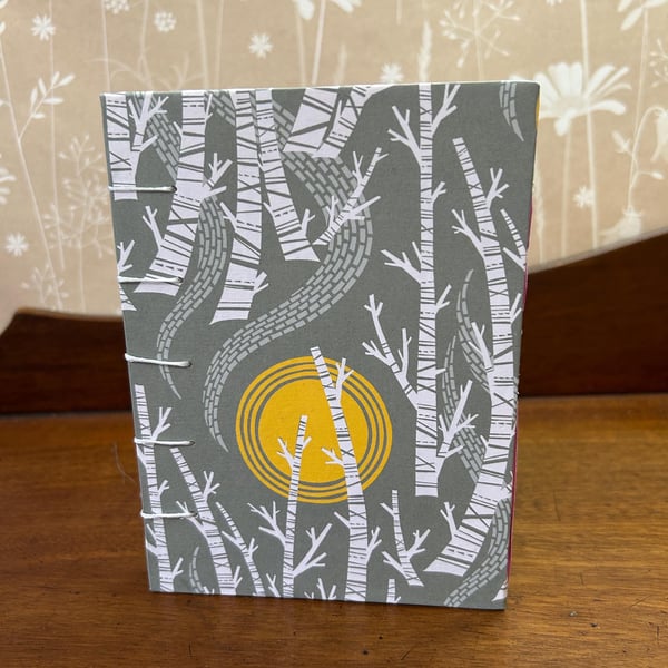 Trees, Coptic bound sketchbook, sketchbook, notebook, hand bound book, book