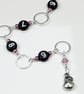 Row Counter Chain Amethyst Crystal Silver Pear Numbered 99 Row Chain Counter - Image 2