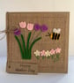 Handmade Mother’s Day Card. Purple and pale pink flowers from wool felt.  - Image 2