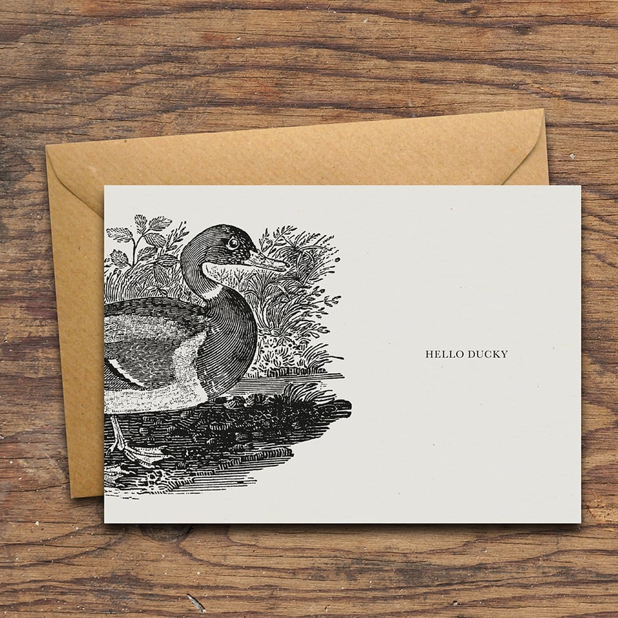 Hello Ducky Handmade Greetings Card