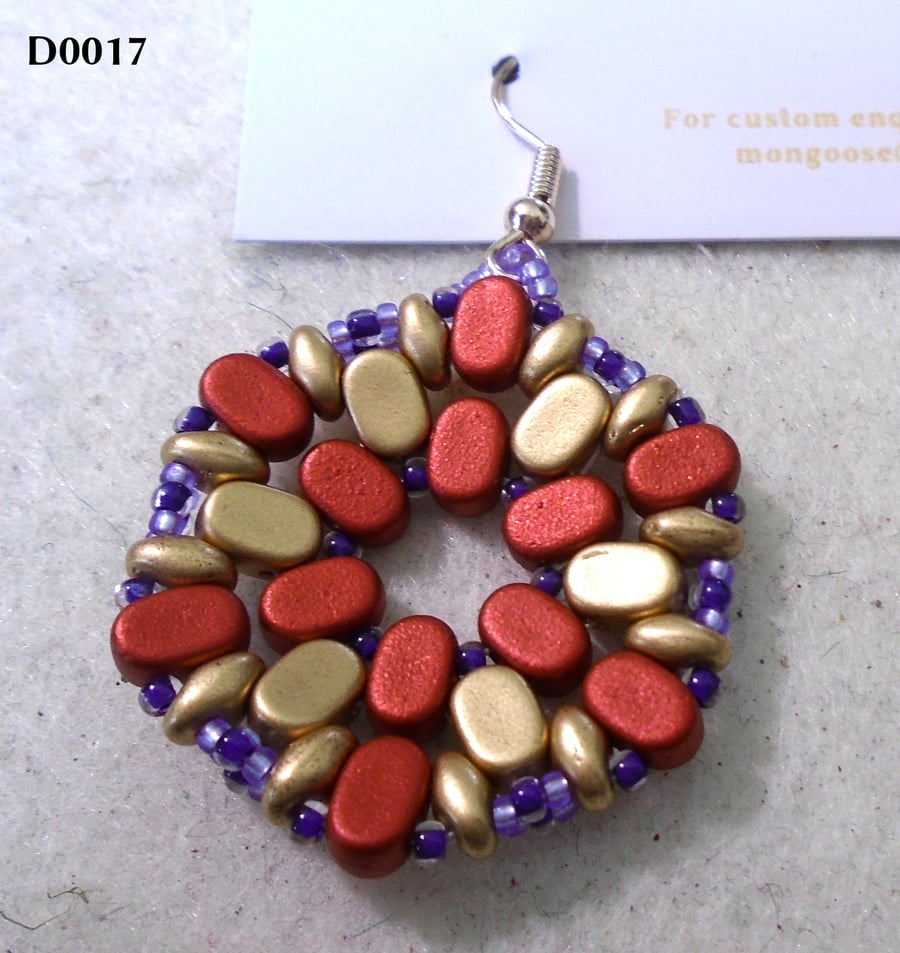 Hexagonal bead earrings (customisable)