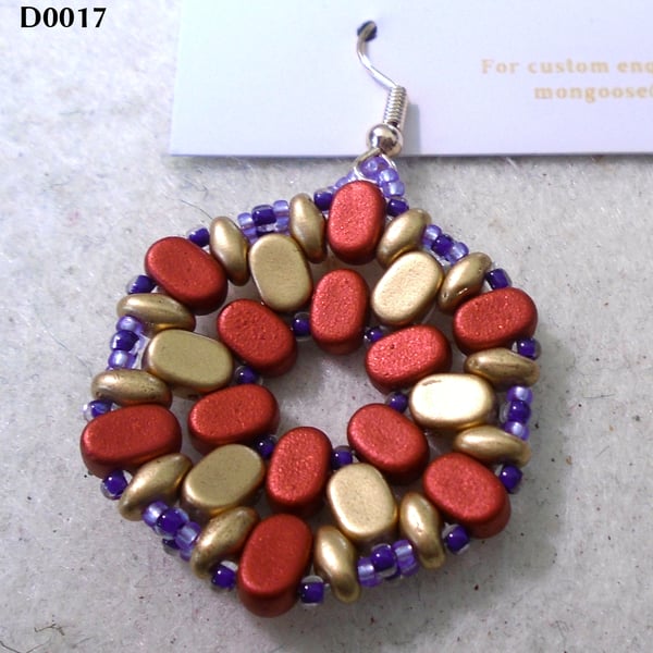 Hexagonal bead earrings (customisable)