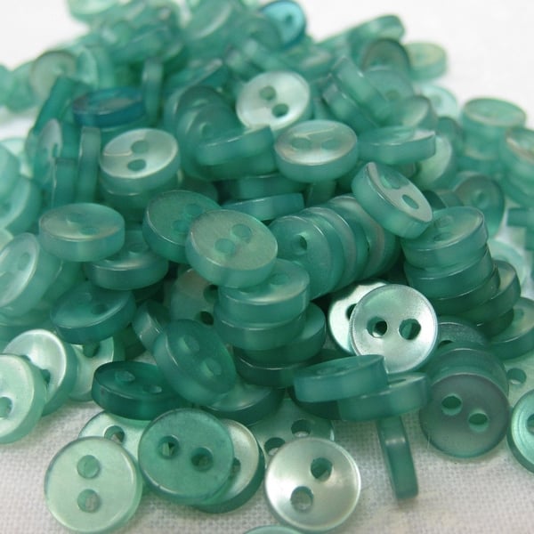 50 Tiny Bright Green Buttons