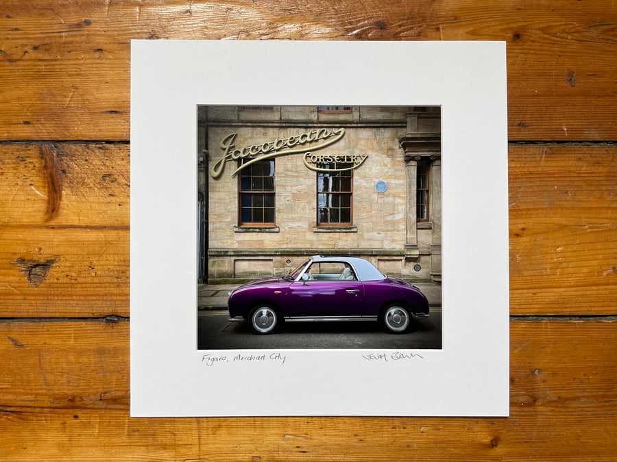 ‘Figaro, Merchant City’ Signed Mounted Print 30 x 30cm FREE DELIVERY