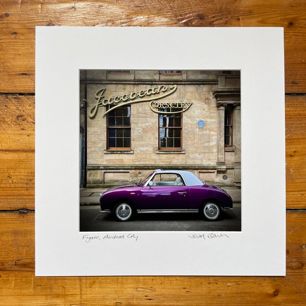 ‘Figaro, Merchant City’ Signed Mounted Print 30 x 30cm FREE DELIVERY