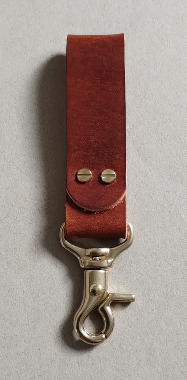 Leather Solid Brass Key Ring Lobster Clasp Swivel Hook Chicago Screws