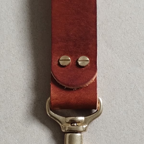Leather Solid Brass Key Ring Lobster Clasp Swivel Hook Chicago Screws