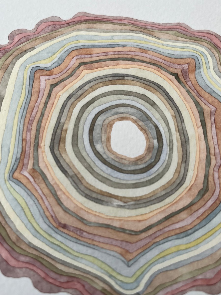 Autumn circles original watercolour painting 