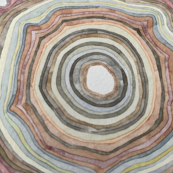 Autumn circles original watercolour painting 