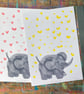 Baby elephant and butterflies unframed screen print-new baby gift - Image 3