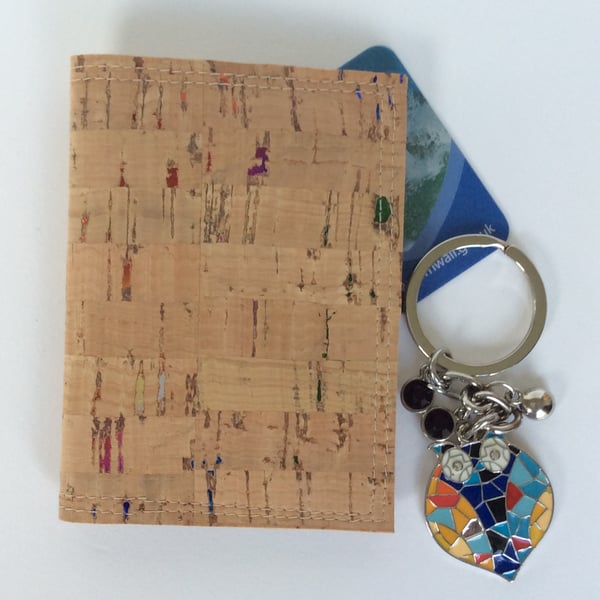 Cork fabric card holder 