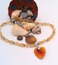 Jewellery Set with Yellow Topaz Beads, Cones and a Golden Brown Crystal Heart - Image 2