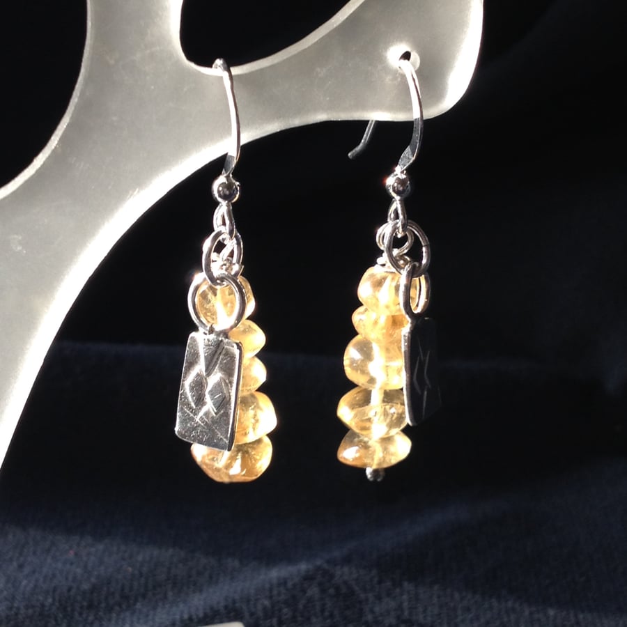 Citrine charm earrings