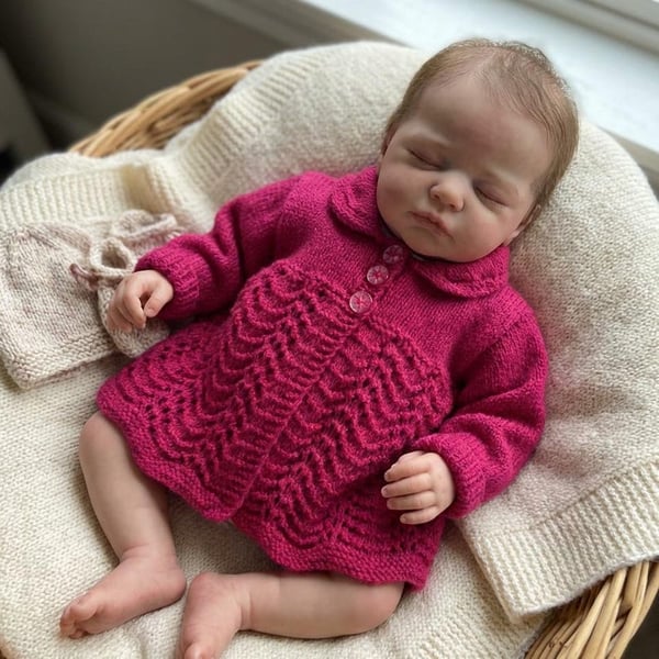 Red baby cardigan, hand knitted, vintage style, baby shower gift, 0-3 Months 