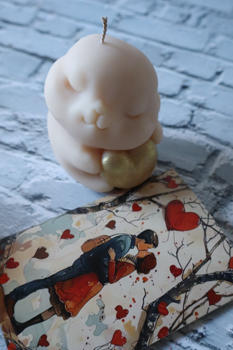 Bunny Candle with a Heart in Hand