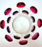 Red Fused Glass Candle Cage - Image 2