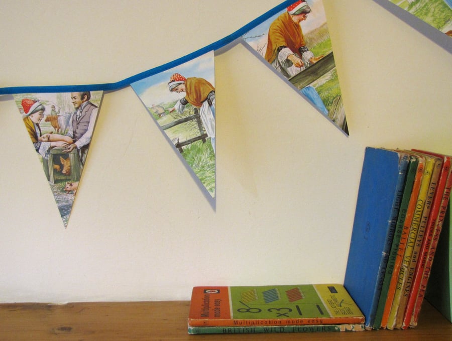 Paper Book Bunting - The Old Woman and her Pig