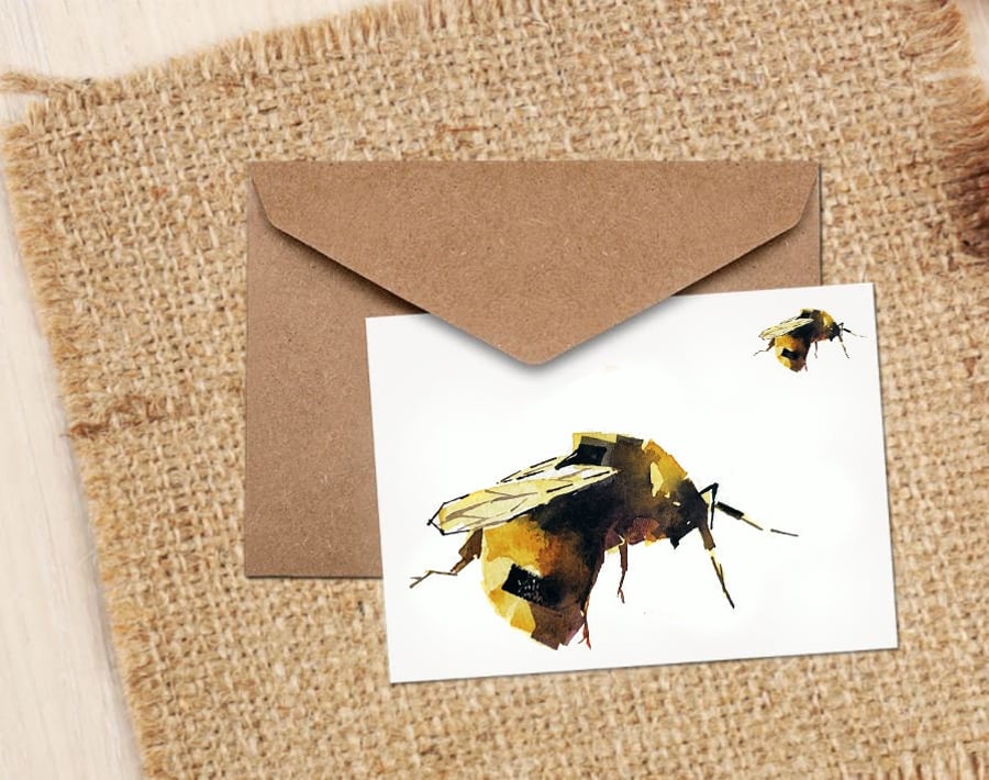 Bumblebees II GreetingNote Card.Bumblebee cards,Bumblebee note cards, Bumblebee 