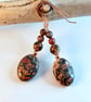 Leopardskin Jasper Earrings With Copper - Handmade In Devon - Image 3