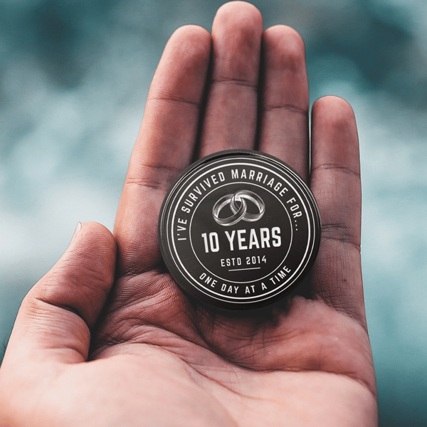 Survived Marriage Coin: Funny Personalised Wedding Anniversary Gift For Him