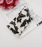 Cream and black butterfly fabric glasses case . - Image 2
