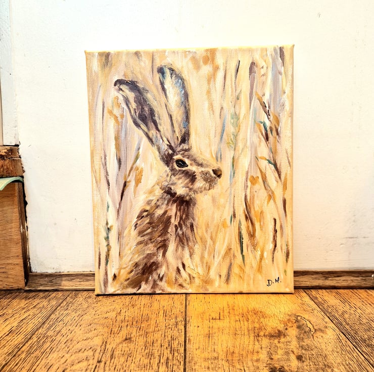 Original Hare Painting in Acrylics on Canvas, B... Folksy
